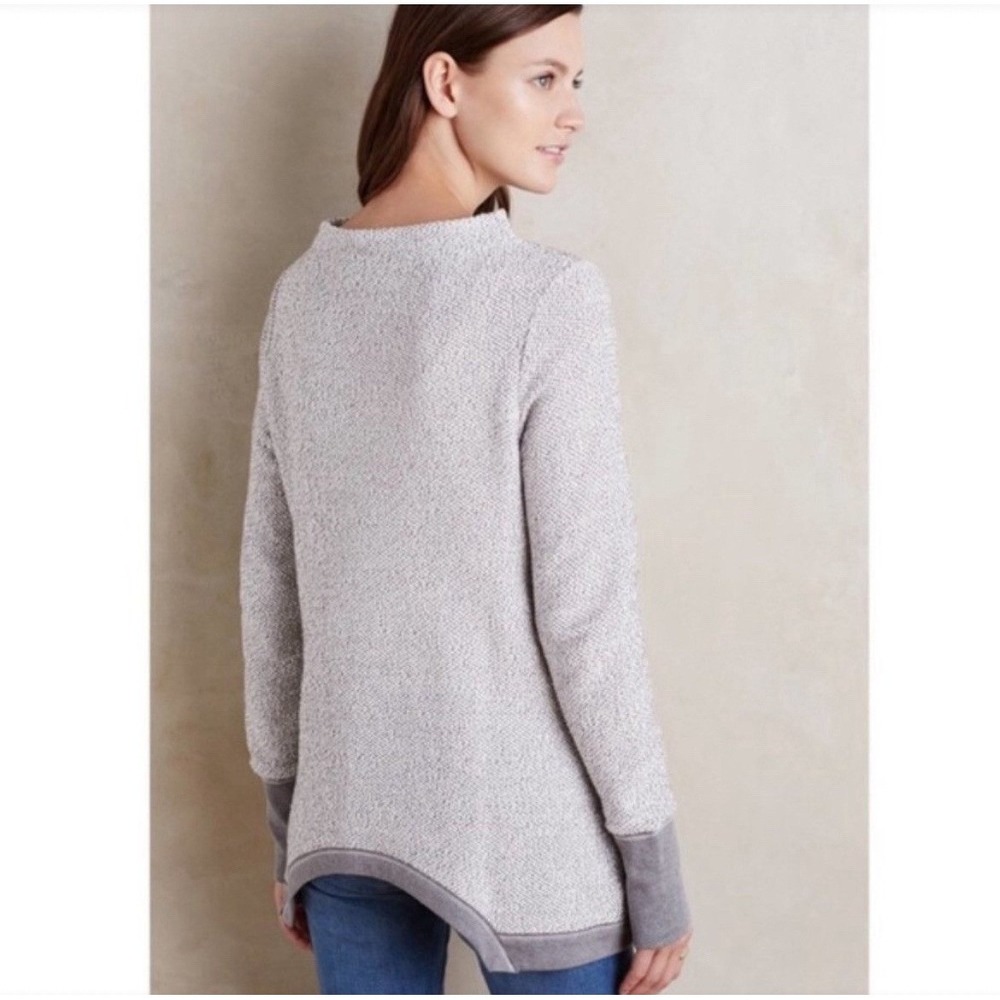 Anthropologie Postmark Inari Pullover Women XS Gray Funnel Neck Cozy Minimalist